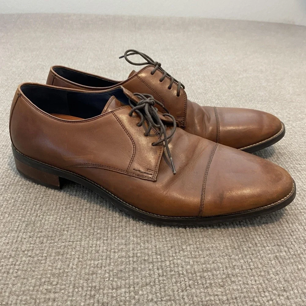 Cole Haan Shoes Mens Size 10.5 M Brown Leather Cap Toe Derby Dress C11632